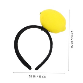 Healvian 2pcs Funny Headband Funny Costume Headwear Lemon Novelty Headpiece Lemon Costume Headband Fake Food Hair Decor Fruit Hair Hoop Fruit Holiday Party Headpiece Yellow Plastic