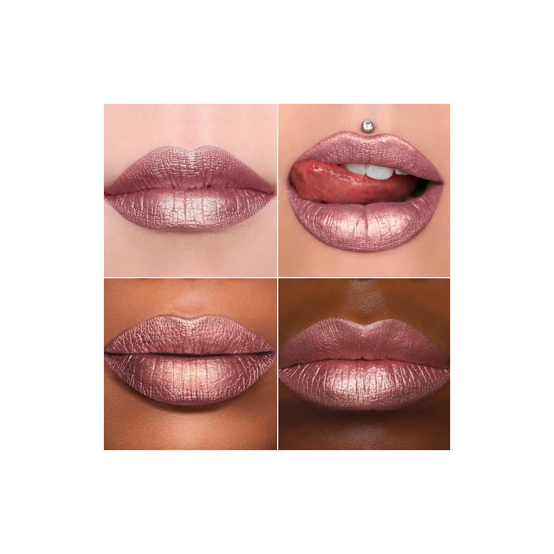 MAKI YIKA- Lápiz labial rosa metálico para mujer, lápiz labial