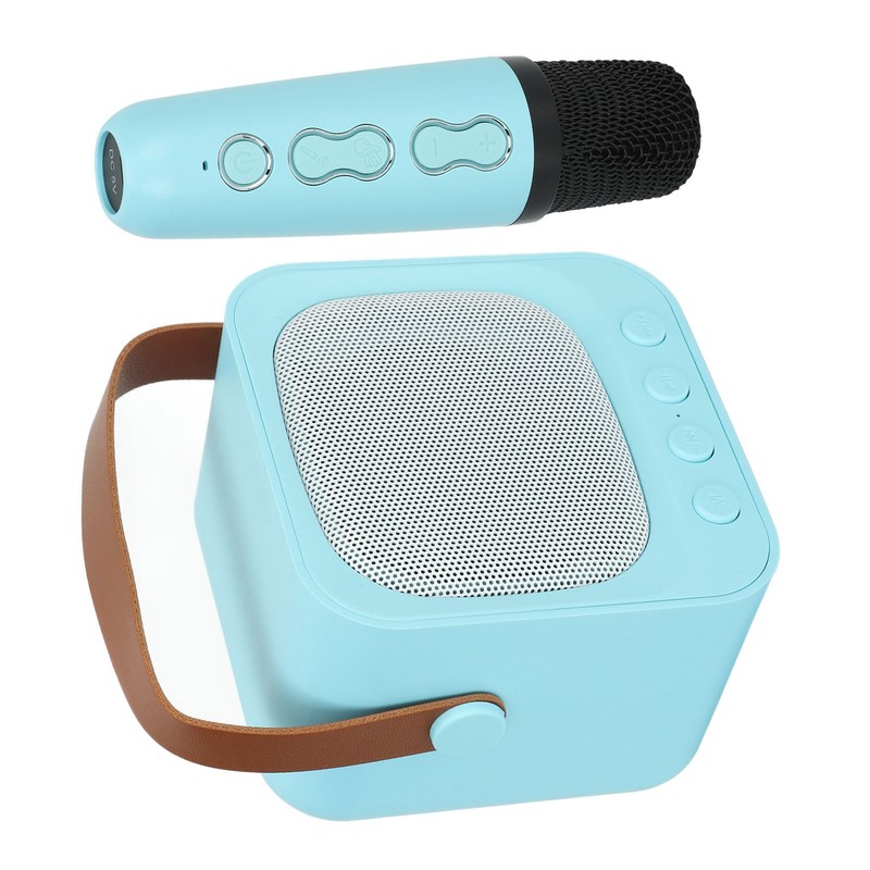 Mini Karaoke Machine Portable Bluetooth Speaker With Wireless Microphone Bass