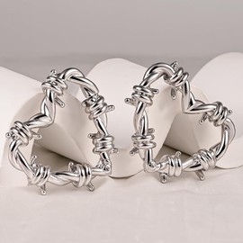 Vankula Ear Weights Hangers Flesh Tunnel Weights Heart Stainless Steel for Men Women Ear Piercing Stretched Jewellery 4 mm 5 mm 6 mm 12 mm, Metal