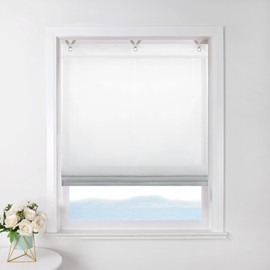 ESLIR Roman Blind No Drilling Required Transparent with Eyelets Colour Gradient Curtains with Hooks Eyelet Roller Blind Modern Curtains Grey W x H 80 x 130 cm 1 Piece