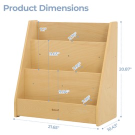 Medium-Sized Single-Sided Bookshelf, Wooden Children's Bookshelf, Ideal Storage for Children's Magazines, Perfect for Playrooms, Bedrooms, Study Rooms, Living Rooms, Nurseries, and Classrooms