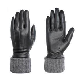 PEARLWOOD Women's Lipa Sheepskin Leather Glove with Touch Function, Black (200)