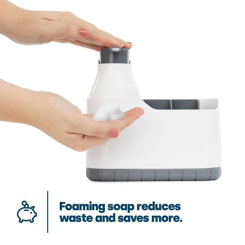 LIVIVO 2-in-1 Sink Caddy and Foam Soap Dispenser, Kitchen and