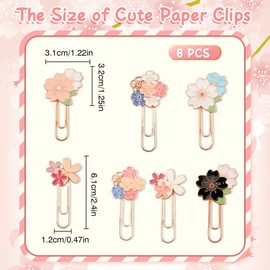 Koudindg 8PCS Cherry Paper Clips Cute Paperclips Planner Bookmark Clip Journal Clips to Hold Journal Open Office Stationery Supplies Cute School Supplies Gifts for Teachers Students Coworkers