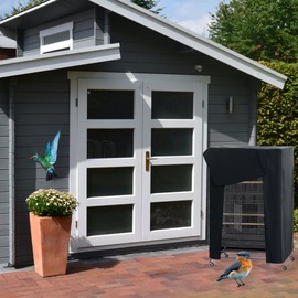 PONY DANCE Pets Product Universal Birdcage Cover Blackout & Breathable Birdcage Cover for Pets' Good Night, Large, Black, 31 L x 21 W x 41 in H