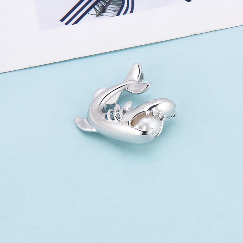 LGSY Shark Cage Pendants for Pearl Jewelry Making Sterling Silver,