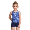 Lands' End Traje de baño tankini para niñas, Deep Sea