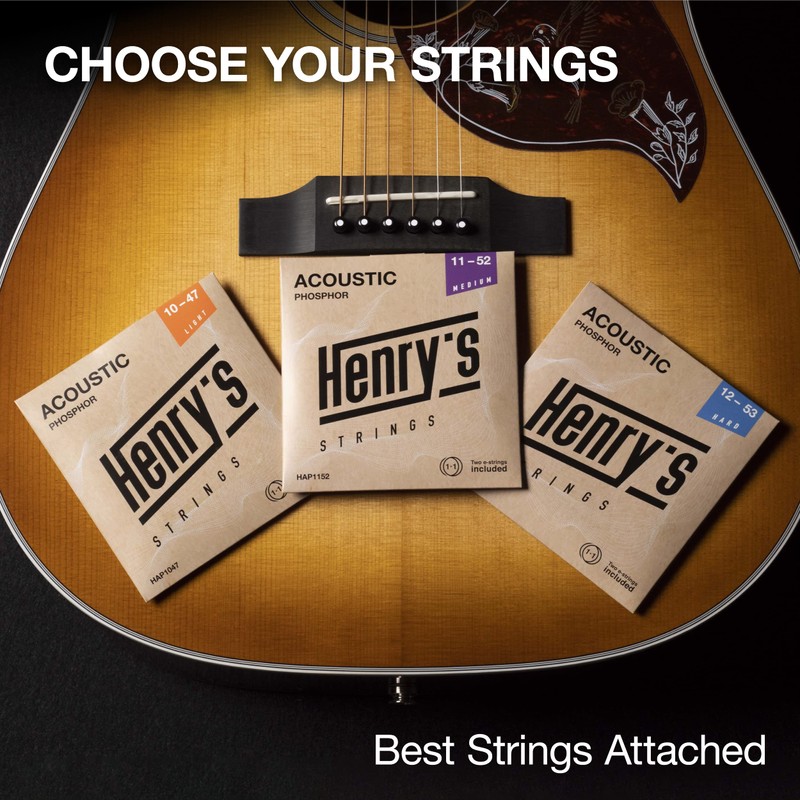 Henrys® Acoustic Guitar Strings 12-53 - Phosphor Bronze Western Guitar