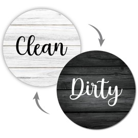 Dishwasher Magnet Clean Dirty Sign, Strong Clean and Dirty Magnet for Dishwasher, Universal Dirty or Clean Dishwasher Magnet Indicator Non/Scratch, Refrigerator Rustic Farmhouse Dish Wash Sign Magnet