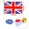 100 Pcs British Stick Flags British Union Flags 5 x