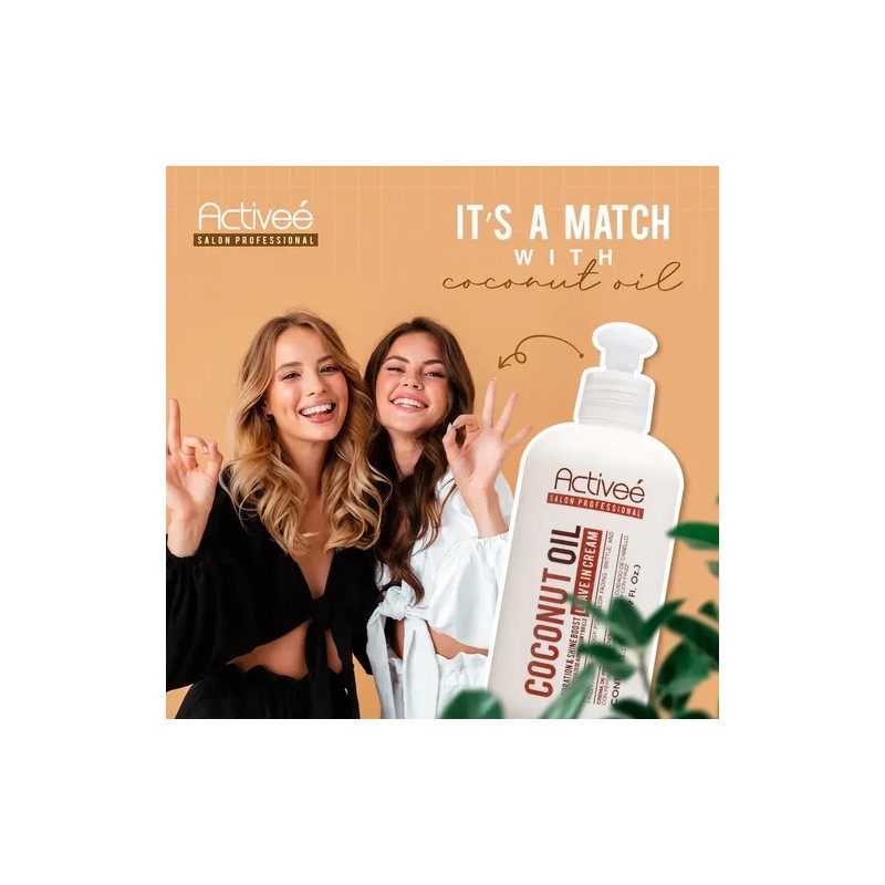 Crema Peinar Coconut Activee Cabello Quebradizo Libre De Sal