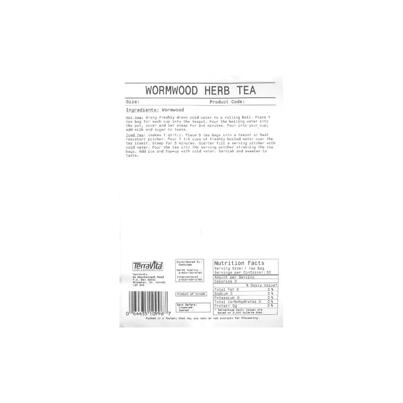 Wormwood Herb (Artemisia absinthium) Tea (Loose) (4 oz, ZIN: 510993)