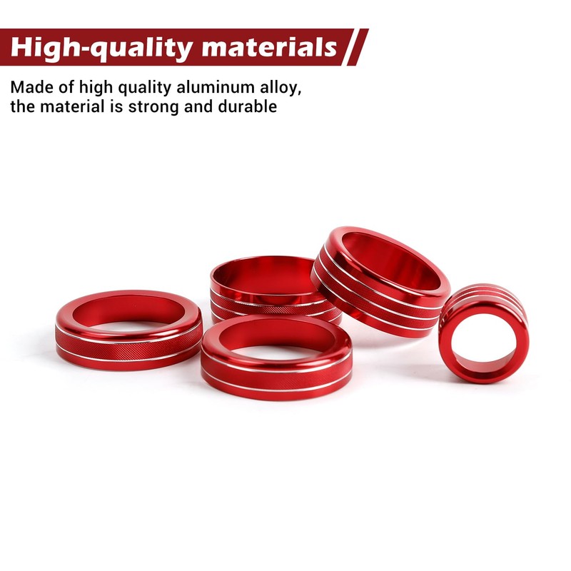 RT-TCZ for Silverado Headlight AC Knob Trim Rings for Chevy