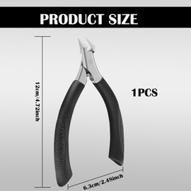 Toe Nail Clippers, Large Toenail Clippers for Ingrown Toenail Prevention, Stainless Steel Nail Clipper with Easy Grip ABS Rubber Handle for Thick Nails, Pedicure Tool for Seniors, Adults (Black)