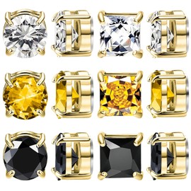 NEWITIN 6 Pairs Stainless Steel Magnetic Stud Earrings for Men Magnetic Earrings Men Clip on Earrings Non Piercing Earrings Unisex CZ Magnetic Earrings Diamond Earrings for Women Men, 6 MM, Metal,