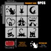 FINFERINSPIRE Pack of 9 Stencils with Peeping Cats for Painting