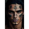 Be Fierce Dated Notebook - Man face tattoos