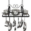 TICKCACY 33” Black Pot Rack Hanging, Metal Pan Rack Hanging