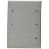 Leviton 3-Gang Blank Wallplate, Standard Size, Thermoplastic Nylon, 80735-GY, Gray