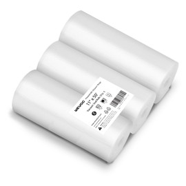 [2024 New] 11" x 50' 3 Rolls, Vacuum Sealer Rolls Bags for Food, Great for Food Storage, Sous Vide and Meal Prep, Wevac Lite