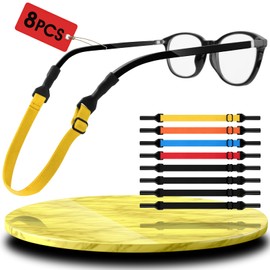 Pack of 8 Glasses Strap High Elasticity Adjustable Stable & Non-Slip Sports Glasses Strap with High Flexibility for Various Sports, Glasses Straps Men & Women for All Head Circumference, c colorful