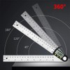 VOANZO 8 inch/200mm Stainless Steel Ruler Protractor Angle Measurement Tool