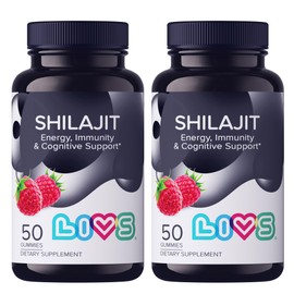 LIVS Shilajit Gummies - 10,000mg Pure Himalayan Shilajit with Fulvic Acid & Trace Minerals | Max Potency for Enhanced Energy, Focus & Immune Support | Men & Women's Wellness Supplement - 100 Ct