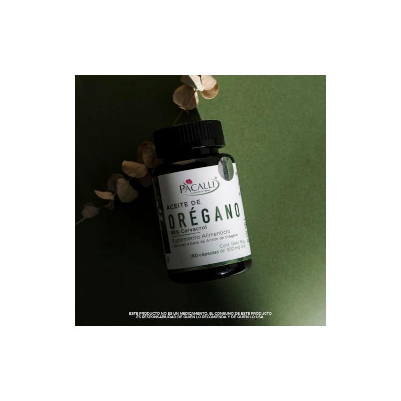 PACALLI Aceite de Orégano en Cápsulas · 88% Carvacrol ·