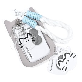 Newseego Pass Case, Commuter Holder, Cute, Women's, IC Card Case, Trading Card Case, Pushing Activity, Thin, Vertical, Includes Key Holder, Strap, Employee ID, IC Card, Commuting to Work, School, Cute