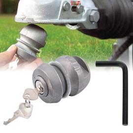 Nizirioo Anhängerschloss Diebstahlsicherung für gängige Anhängerkupplungen: Zinklegierung Wohnwagen Schloss mit 2 Schlüsseln, Robuste Kugelschloss, Sicherheit Hitchlock, Silber