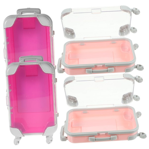 BEBEMOKO 4pcs Box Simulation Trolley Case Candy Boxes Travel Makeup