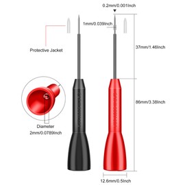 4 Pack 2mm Extended Needle Test Probes, 600V/10A Non-Destructive Multimeter Test Probe for Fluke Leads tl71 tl75 Needle multimeter Probes