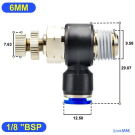 ERGAOBOY Pack of 5 6 mm Hose OD x 1/8 Inch BSP Male Elbow 90 Degree Push to Connect Air Flow Control Valve Pneumatic Connector Fittings