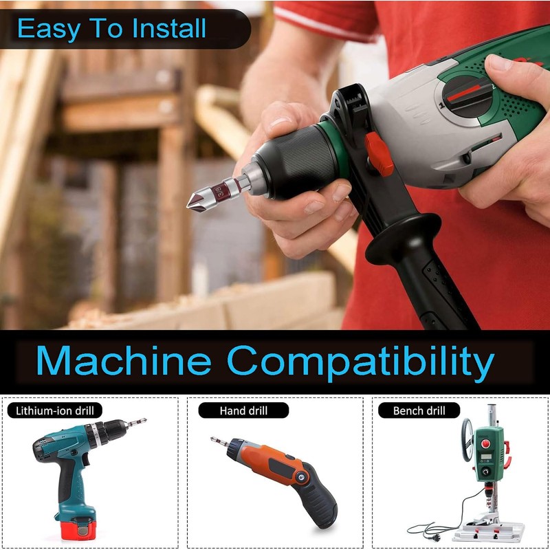 Yuentoen Countersink Drill Bit Set, Countersink 82°, HSS Countersink and