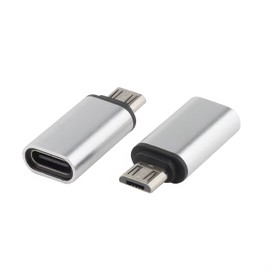 CABLEPELADO Adapter USB C Buchse auf Micro-USB-Stecker | USB C auf Micro-USB Konverter | Datenübertragungsraten von bis zu 480 Mbit/s | Datenübertragung | Silber