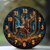 Lancholy Glowing Deer Forest Clock Wall Art Home Decor 10-Inch