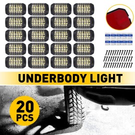 marvelouspace White 20X LED Offroad Rock Light Kit Truck Underbody Neon Lamp For Truck Offroad