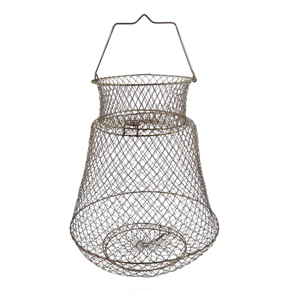 OperSeven Metal Rustproof Fish Basket, Collapsible Fshing Net Cage Fish