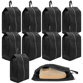 BILIPLE Shoe Bag Set of 4 Waterproof Shoe Bags Travel Shoe Bag Suitcase Dirt-Resistant Shoe Bag Travel for Shoes Separation of Shoes Clothes Travel Accessories, X-Large, Pack of 10 Black, shoe bag