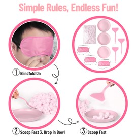 3 Sets Baby Shower Games Funny Activities - Funniest Baby Shower Game Ever, Ice Breakers for Boy or Girl, Cotton Craze Challenge (Pink)