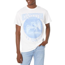 Led Zeppelin mens Led Zeppelin Us Tour 1975 White T-shirt T Shirt, White, X-Large US