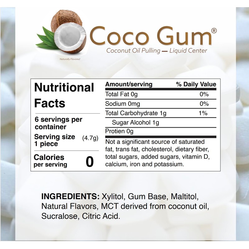 CocoGum – Coconut Oil Pulling Chewing Gum with MCT Oil