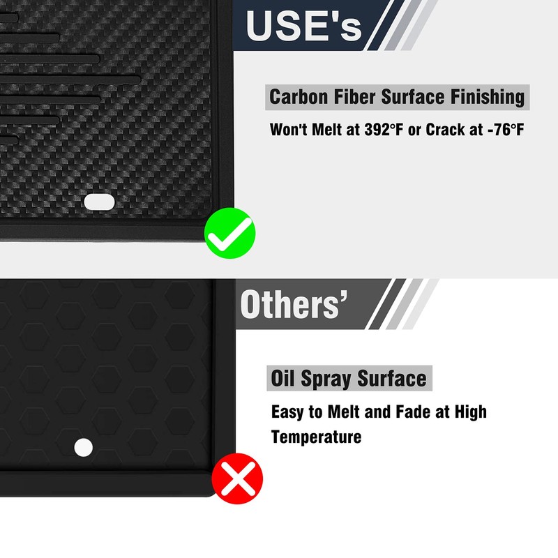 Intermerge License Plate Frames, 2 Pack, Universal US Car Black