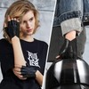 FIORETTO Womens Punk Fingerless Leather Gloves for Driving Motorcycle Unlined