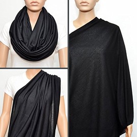Infinity Breastfeeding Scarf & Nursing Cover & Infinity Scarf (Black)