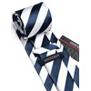 HISDERN Ties for Men Navy Blue Tie and Handkerchief Set
