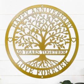 12'' 50th Anniversary Wedding Gifts for Couple, Parents, Friends,Happy 50th Anniversary Wedding Gifts, Golden Anniversary Decorations