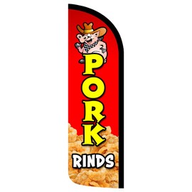 Vista Products Pork Rinds Premium Windless Polyknit Feather Flag (3 x 11.5 feet)