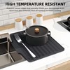 Silicone Dish Drying Mat for Kitchen Counter, Non-Slip Dish Drainer